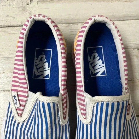Vans Classic Slip-On Deck Club Mix Stripes Skateboarding sneakers women's 8.5 - Picture 13 of 13